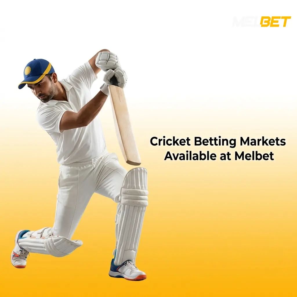 Cricket betting markets overview at Melbet