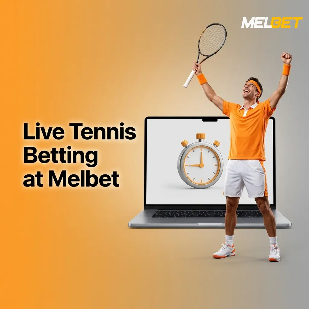 Live tennis betting interface on Melbet showing ATP match odds and in-play markets