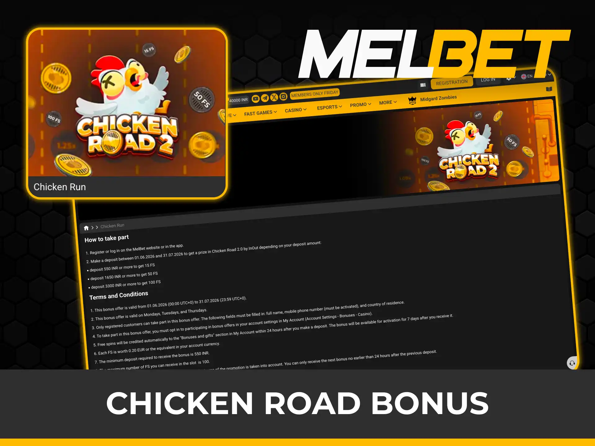 Try the fun chicken road bonus available at Melbet casino.