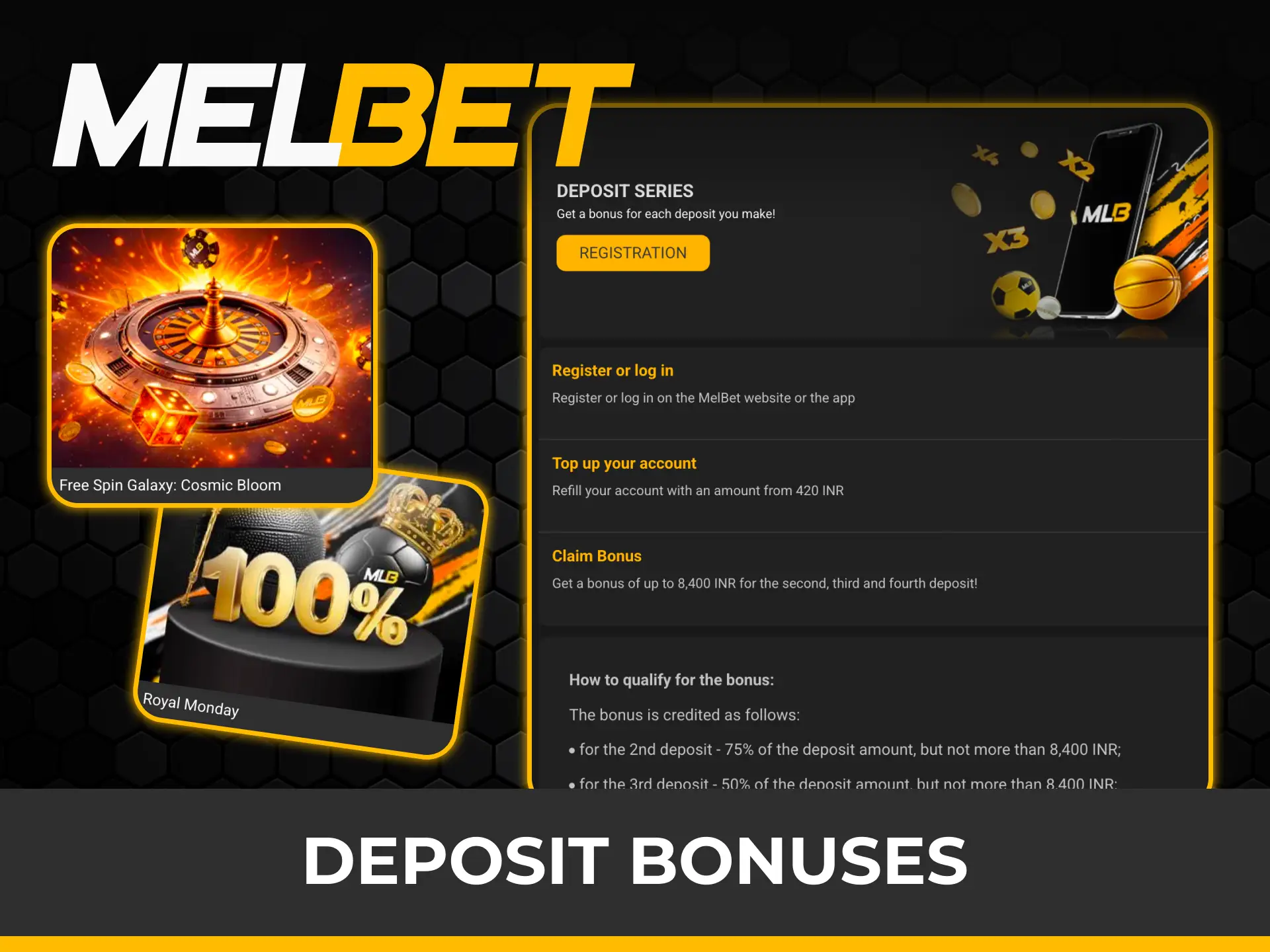 Boost your balance with lucrative deposit bonuses provided by Melbet.