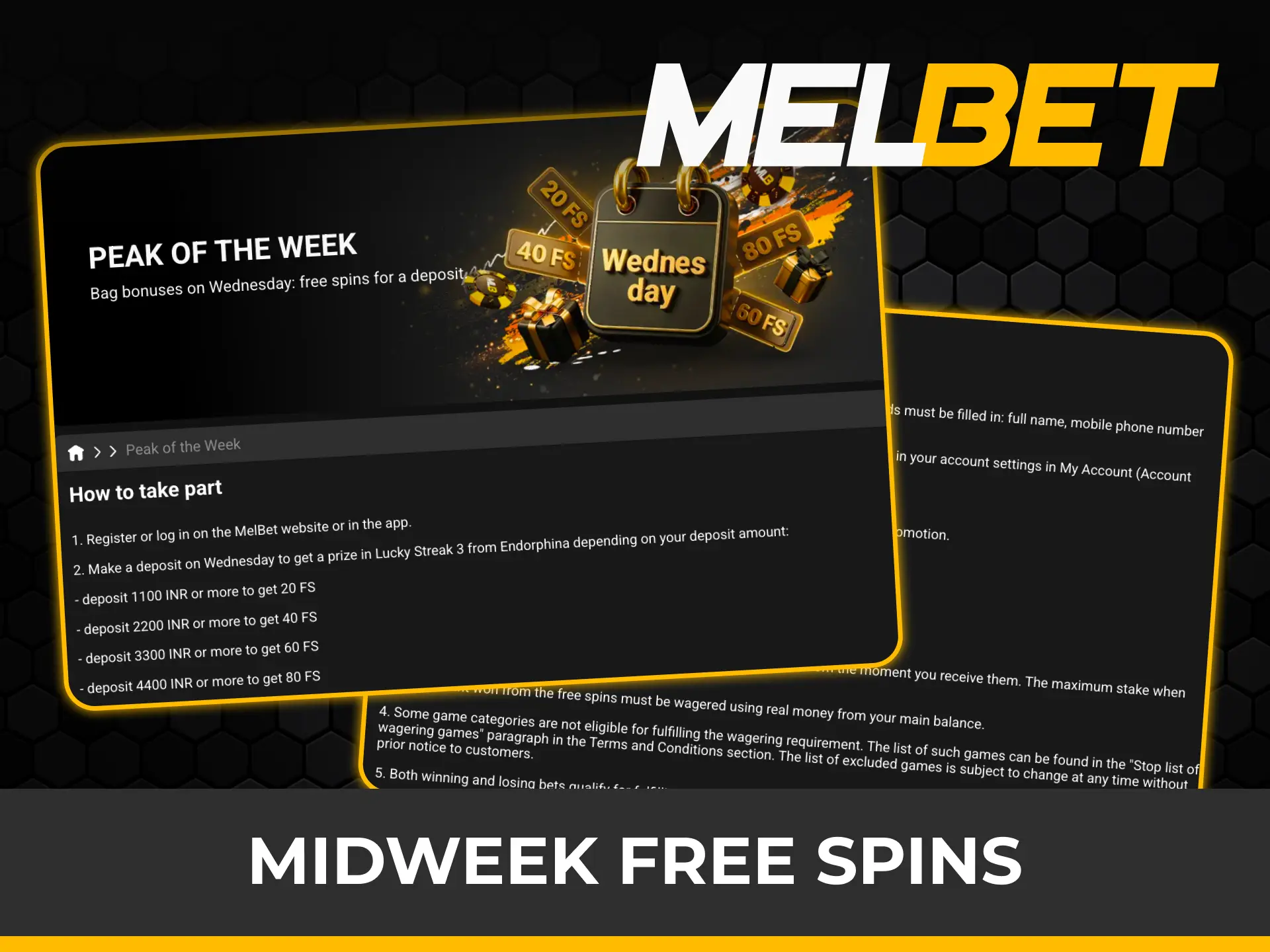 Grab your midweek free spins promotion to play slots on Melbet.