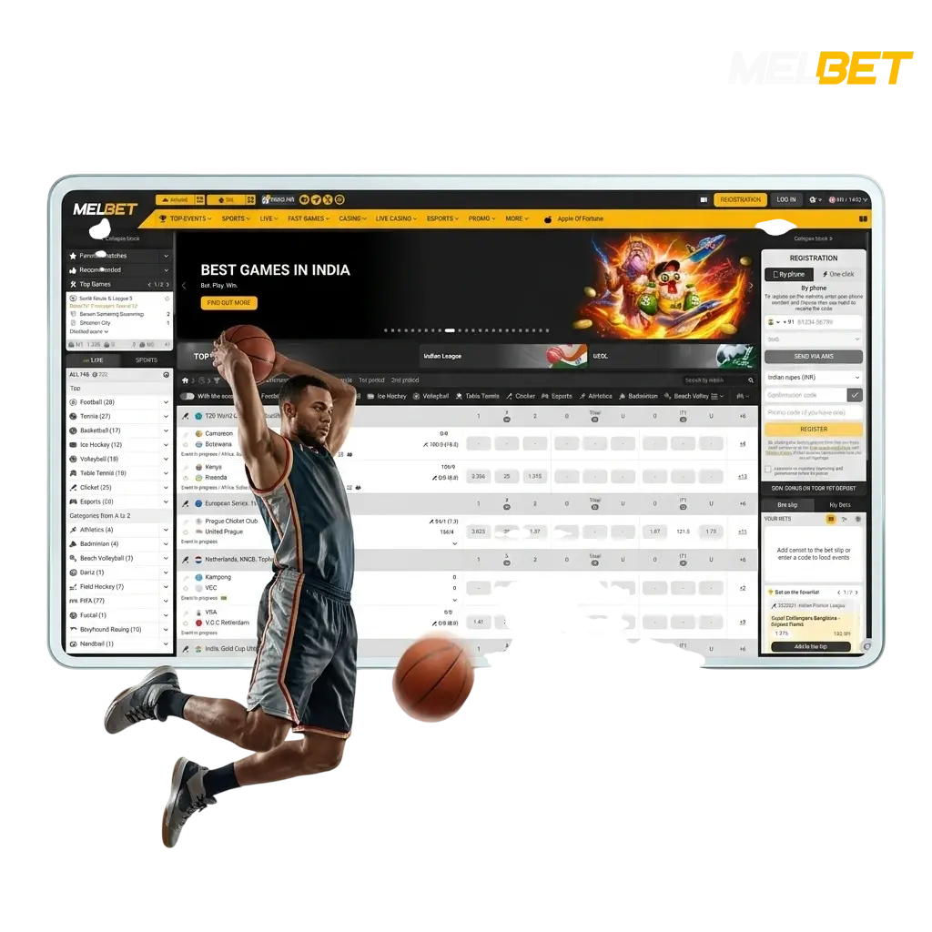 Melbet basketball betting online in India