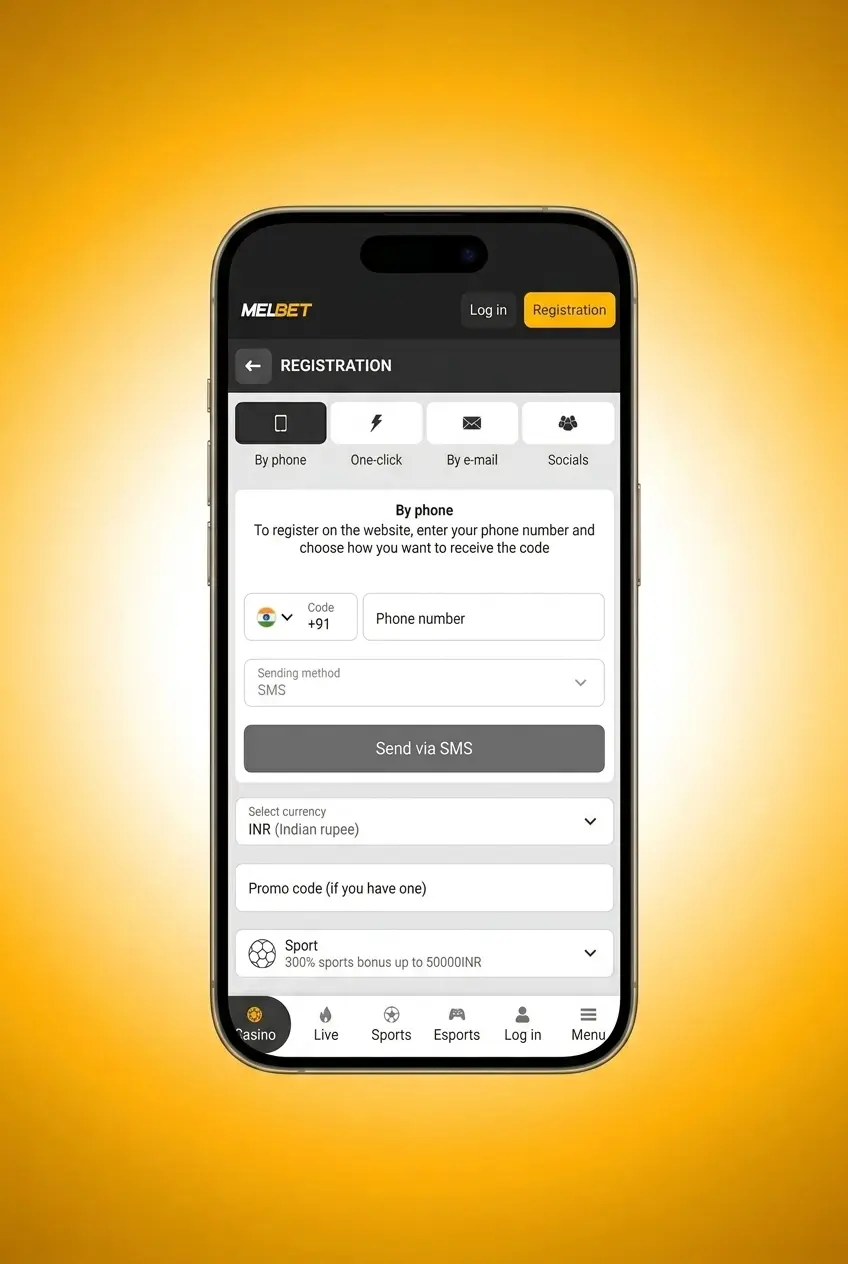 Melbet cricket betting registration and deposit steps