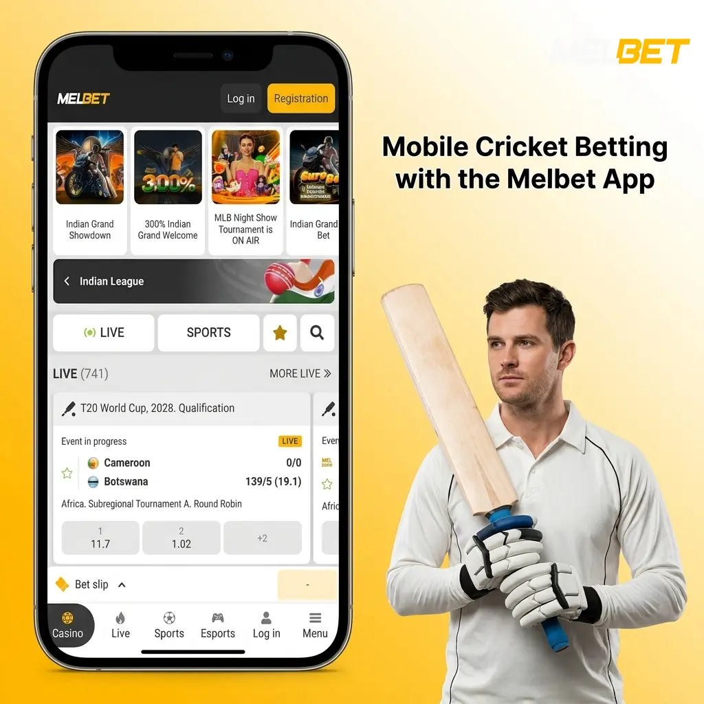 Melbet mobile app for cricket betting on Android and iOS