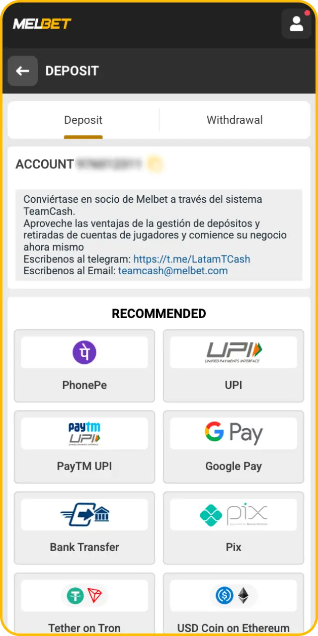 Add your starting funds securely to continue how to place your first bet on Melbet.