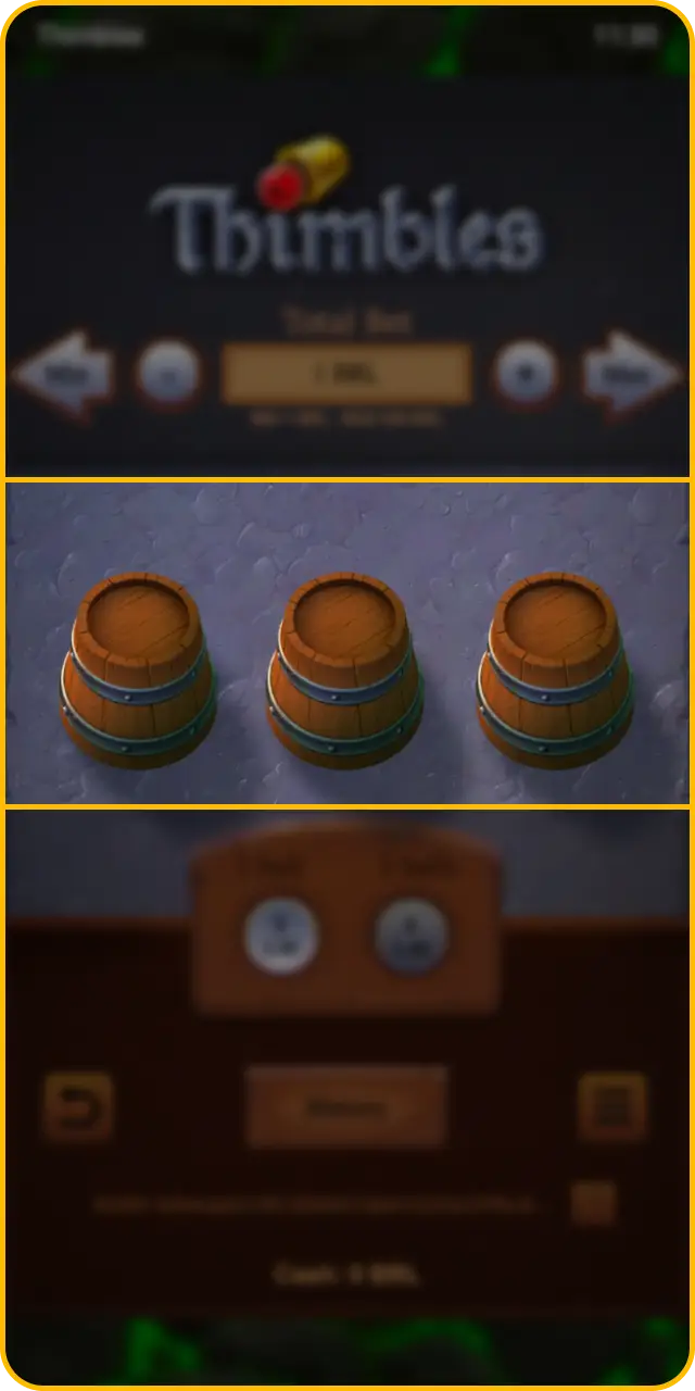 Pick the correct cup to win cash following how Thimble game works on Melbet rules.