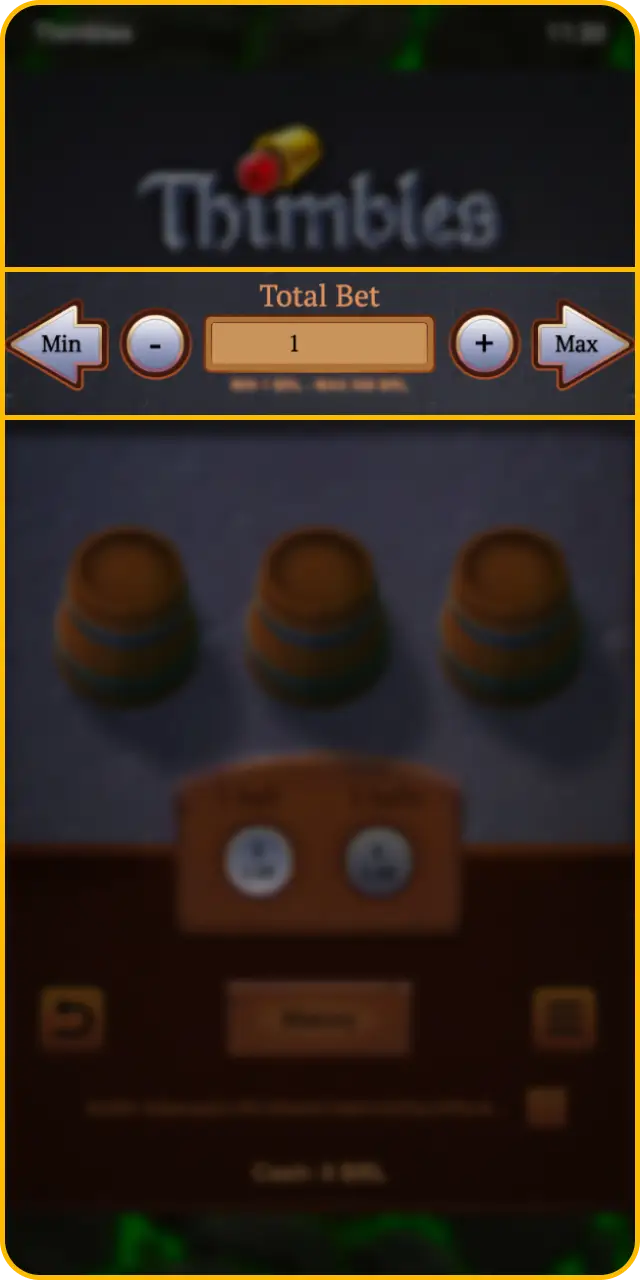 Set your stake amount according to how Thimble game works on Melbet parameters.